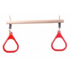 Trapézhinta műanyag gyűrűkkel piros