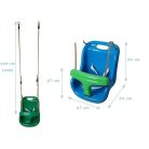 Magas háttámlás babahinta kék-almazöld